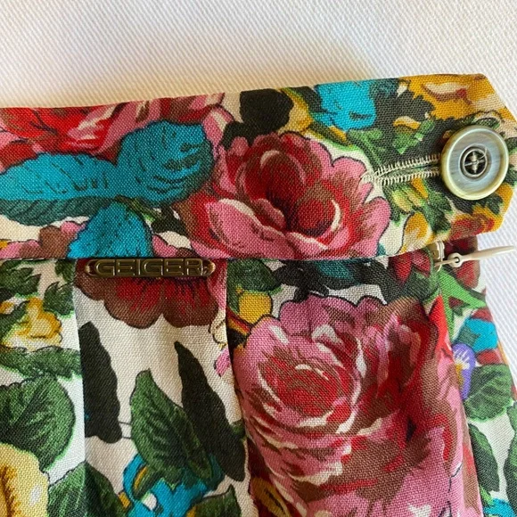 Vintage Geiger Knee Length Floral Skirt Sz 40/US 8 Cottagecore Romantic Summer - Picture 3 of 13